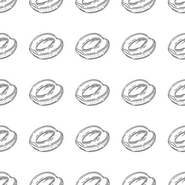 Tek renkli meyve deseni elde çizim tarzında. Mönü ya da mutfak için desen. Kayısı. Tasarım için yazdır