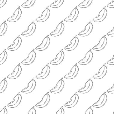 Tek renkli meyve deseni elde çizim tarzında. Yeşil elmalar. Mönü ya da mutfak için desen. Tasarım, tekstil, duvar kağıdı vs. için yazdır