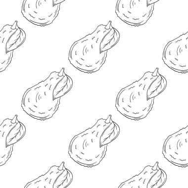 Tek renkli meyve deseni elde çizim tarzında. Avokado. Menü için desen