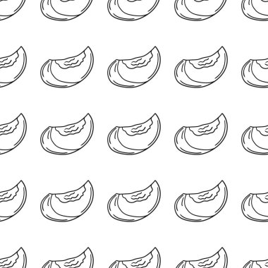 Kayısı, şeftali. Tek renkli meyve deseni elde çizim tarzında. Menü kalıbı. Yazdır