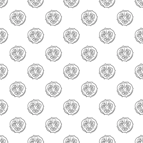 Tek renkli sebze deseni. Menü ya da mutfağın el çizimi şekli. Salatalık. Tasarım ve tekstil için yazdır