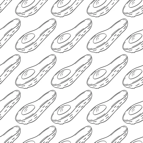 Tek renkli meyve deseni. Avokado. Menü ya da mutfağın el çizimi şekli. Tasarım ve tekstil için yazdır