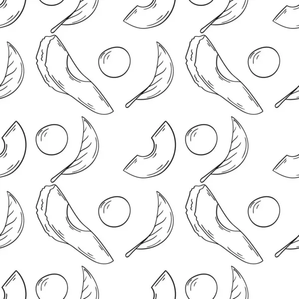 Tek renkli meyve deseni. Avokado. Menü ya da mutfağın el çizimi şekli. Tasarım için yazdır