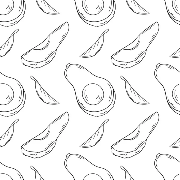 Tek renkli meyve deseni. Avokado. Menü ya da mutfağın el çizimi şekli. Tasarım, tekstil, kumaş, duvar kağıdı, ambalaj kağıdı, dekorasyon