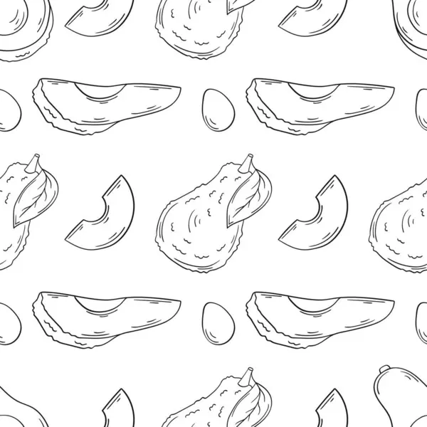 Tek renkli meyve deseni elde çizim tarzında. Mönü ya da mutfak için desen. Avokado. Tasarım, tekstil, kumaş, duvar kağıdı için yazdır