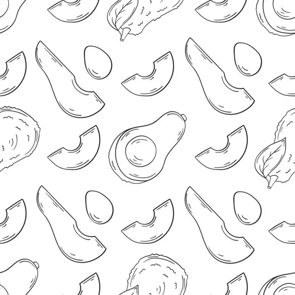 Tek renkli meyve deseni elde çizim tarzında. Mönü ya da mutfak için desen. Avokado. Tasarım, tekstil, kumaş, duvar kağıdı, ambalaj için yazdır