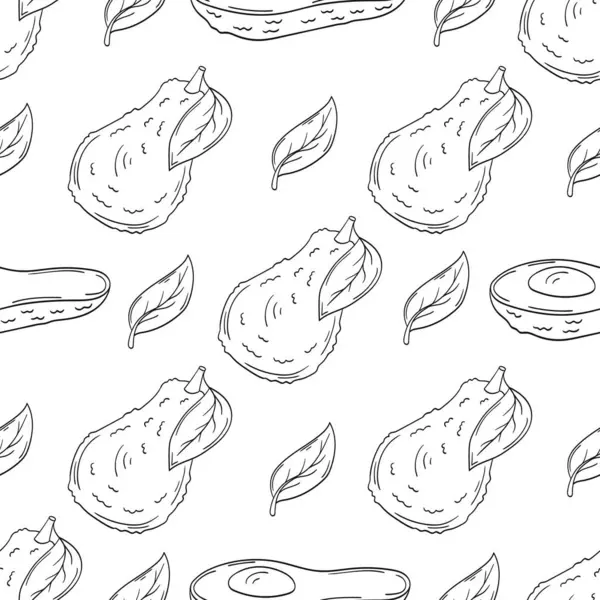 Tek renkli meyve deseni elde çizim tarzında. Mönü ya da mutfak için desen. Avokado. Tasarım, tekstil, kumaş, duvar kağıdı, ambalaj kağıdı