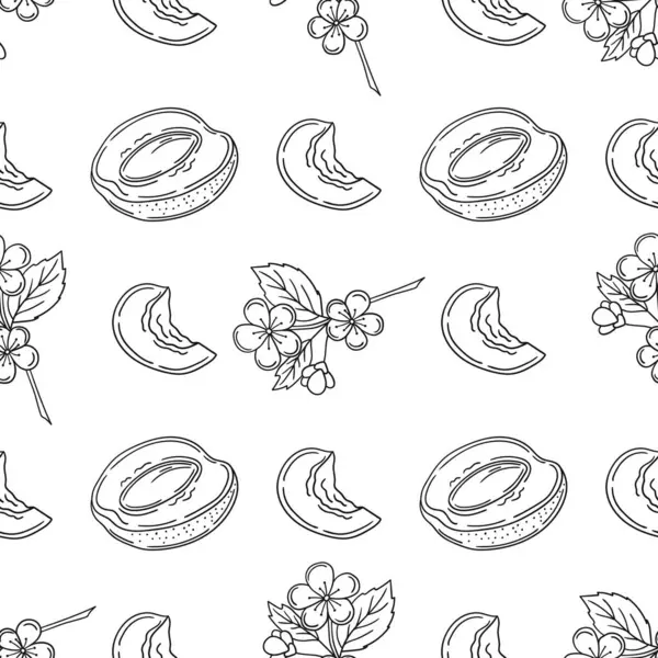 Tek renkli meyve deseni elde çizim tarzında. Mönü ya da mutfak için desen. Kayısı. Yazdır