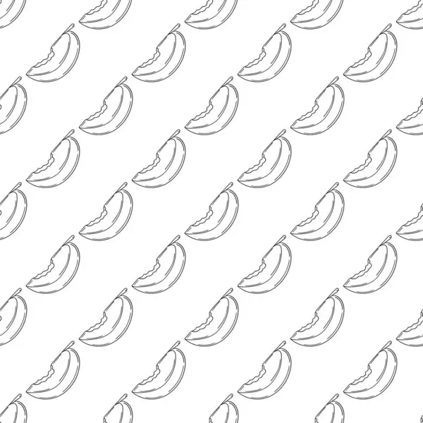 Tek renkli meyve deseni elde çizim tarzında. Yeşil elmalar. Mönü ya da mutfak için desen. Tasarım, tekstil, duvar kağıdı vs. için yazdır