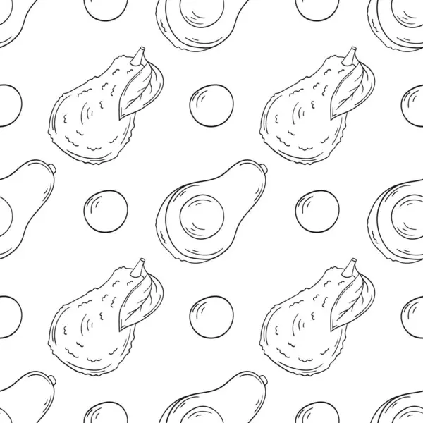 Tek renkli meyve deseni elde çizim tarzında. Avokado. Mönü ya da mutfak için desen. Tasarım için yazdır