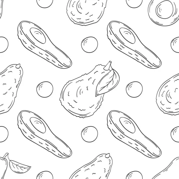 Tek renkli meyve deseni elde çizim tarzında. Avokado. Mönü ya da mutfak için desen. Tasarım, tekstil, kumaş, duvar kağıdı, ambalaj kağıdı, dekorasyon vesaire için yazdır