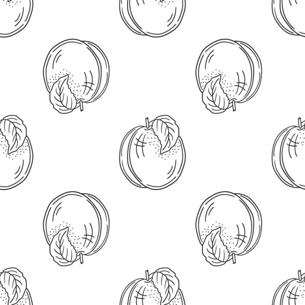 Tek renkli meyve deseni elde çizim tarzında. Kayısı. Mönü ya da mutfak için desen. Tasarım, tekstil, kumaş, duvar kağıdı, ambalaj kağıdı