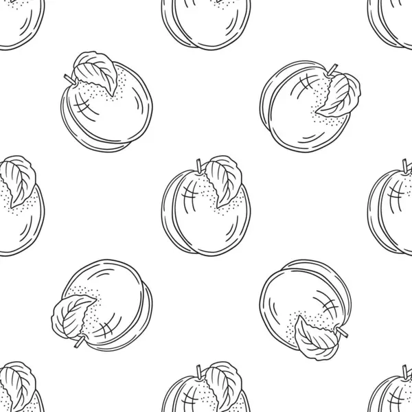 Tek renkli meyve deseni elde çizim tarzında. Kayısı. Mönü ya da mutfak için desen. Tasarım, tekstil, kumaş, duvar kağıdı, ambalaj kağıdı, dekorasyon