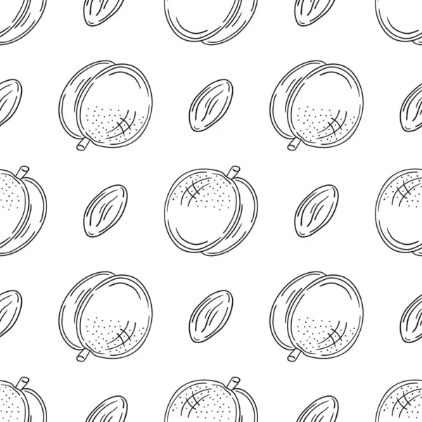 Tek renkli meyve deseni elde çizim tarzında. Kayısı, şeftali. Mönü ya da mutfak için desen. Tasarım ve tekstil için yazdır