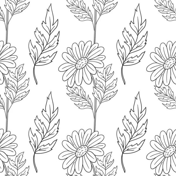 Tek renkli çiçek desenli. Papatya çayı. Menü ya da mutfağın el çizimi şekli. Yazdır