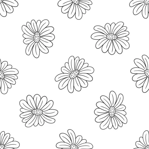 Tek renkli çiçek desenli. Menü ya da mutfağın el çizimi şekli. Papatya çayı, papatya. Tasarım, tekstil, kumaş, duvar kağıdı, ambalaj kağıdı, dekorasyon vesaire için yazdır