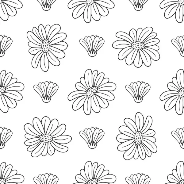 Tek renkli çiçek desenli. Papatya çayı, papatya. Menü ya da mutfağın el çizimi şekli. Yazdır