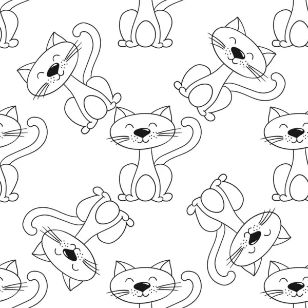 Tek renkli şirin desen. Tekstil ya da el yapımı çocuklar için bir model. Yavru kediler. Yazdır