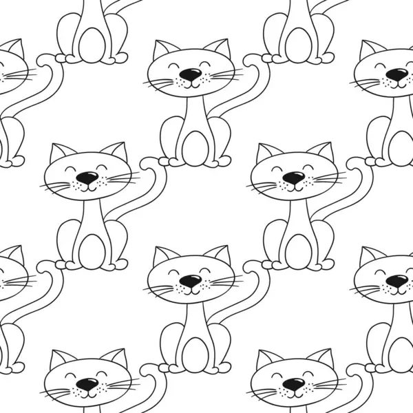 Tek renkli şirin desen. Tekstil ya da el yapımı çocuklar için bir model. Yavru kediler. Tasarım, tekstil, kumaş, duvar kağıdı için yazdır