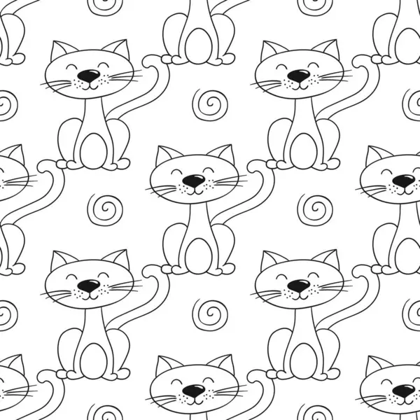Tek renkli şirin desen. Tekstil ya da el yapımı çocuklar için bir model. Yavru kediler. Tasarım, tekstil, kumaş, duvar kağıdı, ambalaj için yazdır