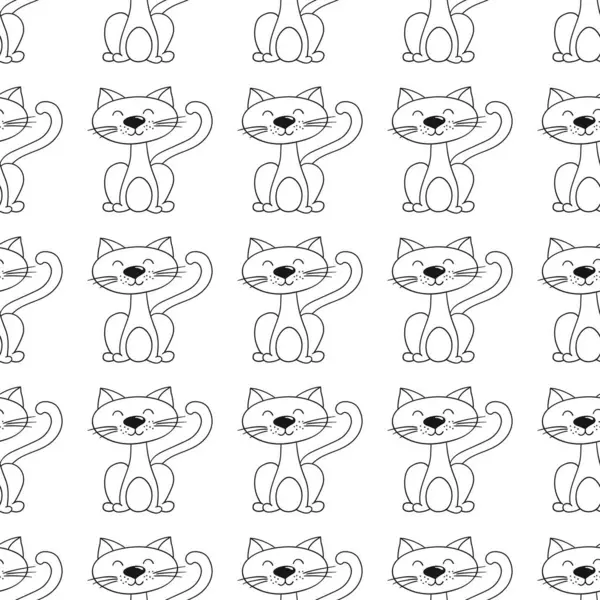 Tek renkli şirin desen. Tekstil ya da el yapımı çocuklar için bir model. Yavru kediler. Tasarım, tekstil, kumaş için yazdır