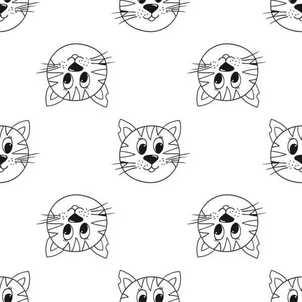 Tek renkli şirin desen. Yavru kediler. Tekstil ya da el çizimi tarzı çocuklar için desen. Tasarım, tekstil, kumaş, duvar kağıdı için yazdır