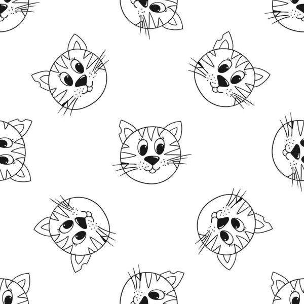 Tek renkli şirin desen. Yavru kediler. Tekstil ya da el çizimi tarzı çocuklar için desen. Tasarım, tekstil, kumaş, duvar kağıdı, ambalaj için yazdır