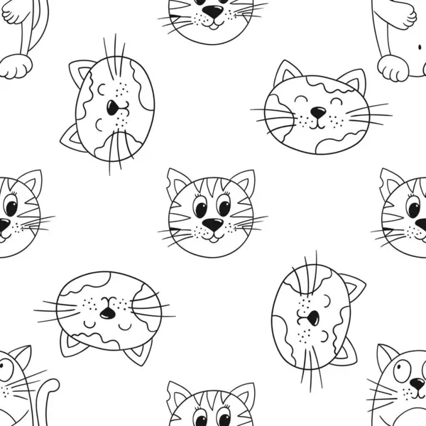 Tek renkli şirin desen. Yavru kediler. Tekstil ya da el çizimi tarzı çocuklar için desen. Tasarım, tekstil, kumaş, duvar kağıdı, ambalaj kağıdı, dekorasyon vesaire için yazdır