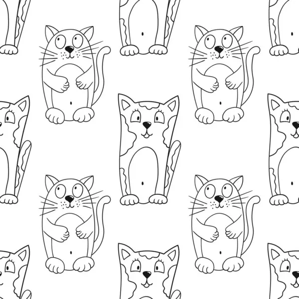 Tek renkli şirin desen elde çizim tarzında. Tekstil ya da çocuklar için desen. Yavru kediler. Tasarım, tekstil, kumaş, duvar kağıdı, ambalaj kağıdı, dekorasyon vesaire için yazdır