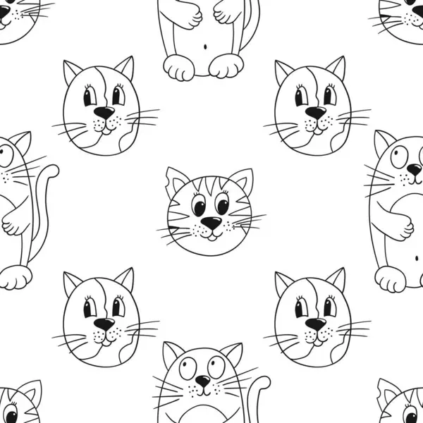 Yavru kediler. Tek renkli şirin desen. Tekstil ya da el çizimi tarzı çocuklar için desen. Tasarım, tekstil, kumaş, duvar kağıdı, ambalaj kağıdı, dekorasyon vesaire için yazdır