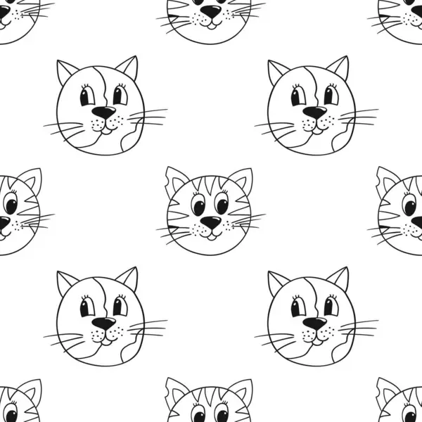 Yavru kediler. Tek renkli şirin desen. Tekstil ya da el çizimi tarzı çocuklar için desen. Tasarım, tekstil, kumaş, duvar kağıdı, ambalaj kağıdı