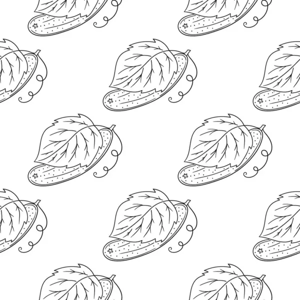 Salatalık. Tek renkli sebze deseni. Menü ya da mutfağın el çizimi şekli. Tasarım, tekstil, kumaş, duvar kağıdı için yazdır