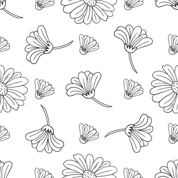 Papatya çayı. Tek renkli çiçek desenli. Menü ya da mutfağın el çizimi şekli. Yazdır