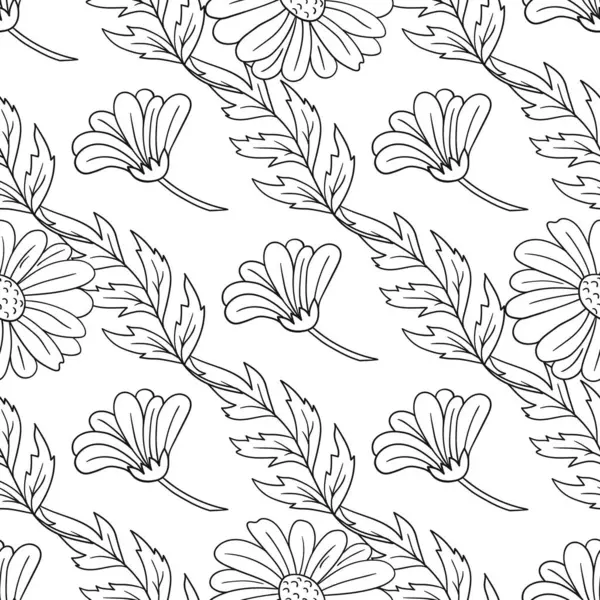 Papatya çayı. Tek renkli çiçek desenli. Menü ya da mutfağın el çizimi şekli. Tasarım, tekstil, kumaş, duvar kağıdı, ambalaj kağıdı, dekorasyon vesaire için yazdır