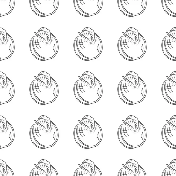 Kayısı. Tek renkli meyve deseni elde çizim tarzında. Mönü ya da mutfak için desen. Tasarım ve tekstil için yazdır