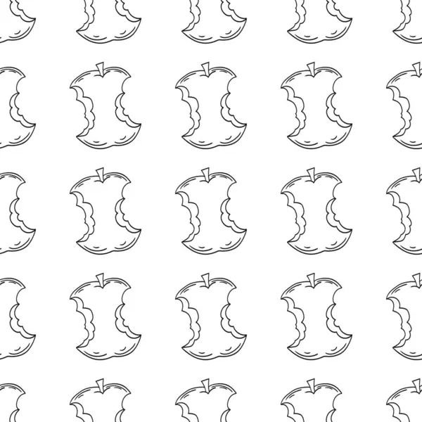 Elmalar. Tek renkli meyve deseni elde çizim tarzında. Mönü ya da mutfak için desen. Tasarım, tekstil, kumaş vs. için yazdır