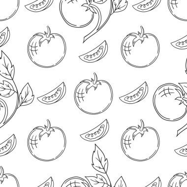 Domates. Tekstil ya da mutfak tarzı. Tek renkli sebze deseni. Yazdır