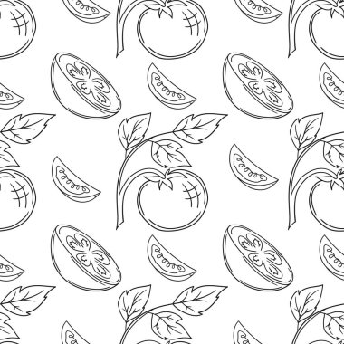 Domates. Tekstil ya da mutfak tarzı. Tek renkli sebze deseni. Tasarım için yazdır