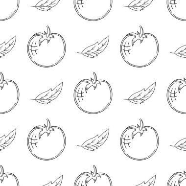 Domates. Tekstil ya da mutfak tarzı. Tek renkli sebze deseni. Tasarım, tekstil, kumaş, duvar kağıdı için yazdır