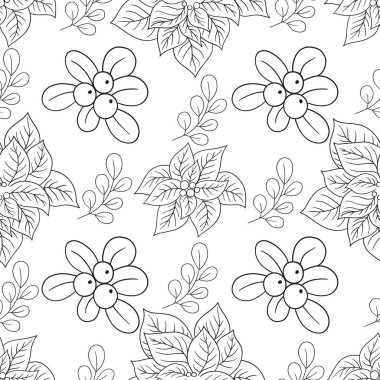 Kusursuz monokrom deseni elde çizim tarzında. Zehirli duygu. Tekstil ya da mutfak için desen. Tasarım, tekstil, kumaş, duvar kağıdı, ambalaj kağıdı, dekorasyon vesaire için yazdır