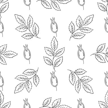 Rosehip 'te. Tek renkli çiçek desenli. Tekstil ya da mutfak tarzı. Tasarım için yazdır