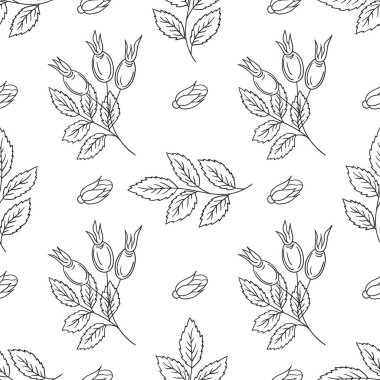 Rosehip 'te. Tek renkli çiçek desenli. Tekstil ya da mutfak tarzı. Tasarım, tekstil, kumaş, duvar kağıdı için yazdır