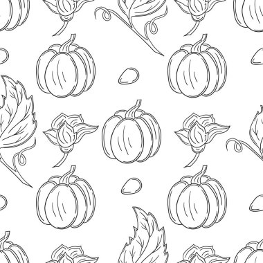 Balkabağım. Tekstil ya da mutfak tarzı. Tek renkli sebze deseni. Yazdır