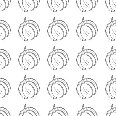 Balkabağım. Tekstil ya da mutfak tarzı. Tek renkli sebze deseni. Tasarım için yazdır