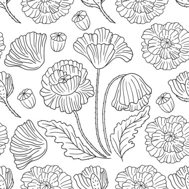 Haşhaş Tek renkli çiçek desenli. Tekstil ya da mutfak tarzı. Yazdır