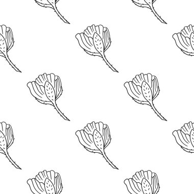 Haşhaş Tek renkli çiçek desenli. Tekstil ya da mutfak tarzı. Tasarım, tekstil, duvar kağıdı, ambalaj için yazdır