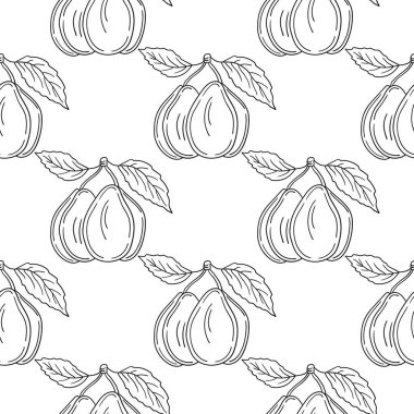 Erik. Tekstil ya da mutfak için desen. Tek renkli meyve deseni elde çizim tarzında. Tasarım, tekstil, kumaş için yazdır