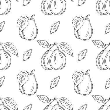 Erik. Tekstil ya da mutfak için desen. Tek renkli meyve deseni elde çizim tarzında. Tasarım, tekstil, kumaş, duvar kağıdı, ambalaj kağıdı