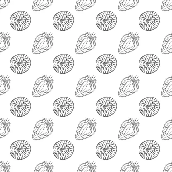 Çilekli. Tekstil ya da mutfak tarzı. Tek renkli çilek deseni