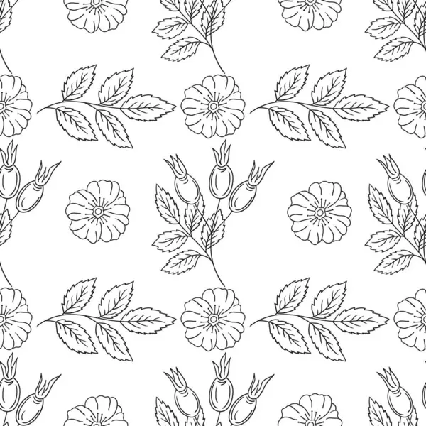 Rosehip 'te. Tek renkli çiçek desenli. Tekstil ya da mutfak tarzı. Tasarım, tekstil, kumaş için yazdır